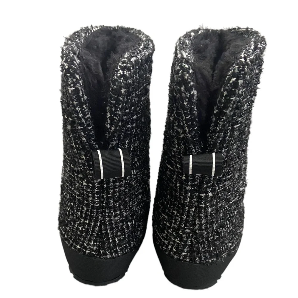 New P448 Quilted Faux Fur Tweed Bootie size 38 EUR 8 US